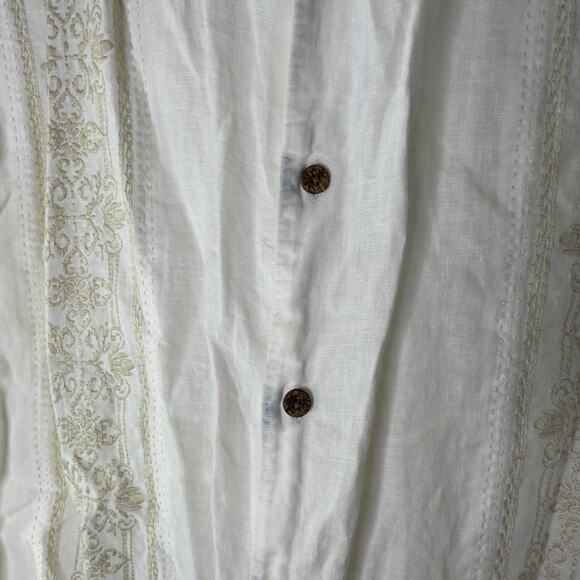 Tommy Bahama Shirt Button Up Men's XL White Beach 100% Linen‎ Summer GUC - Picture 5 of 9